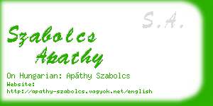 szabolcs apathy business card